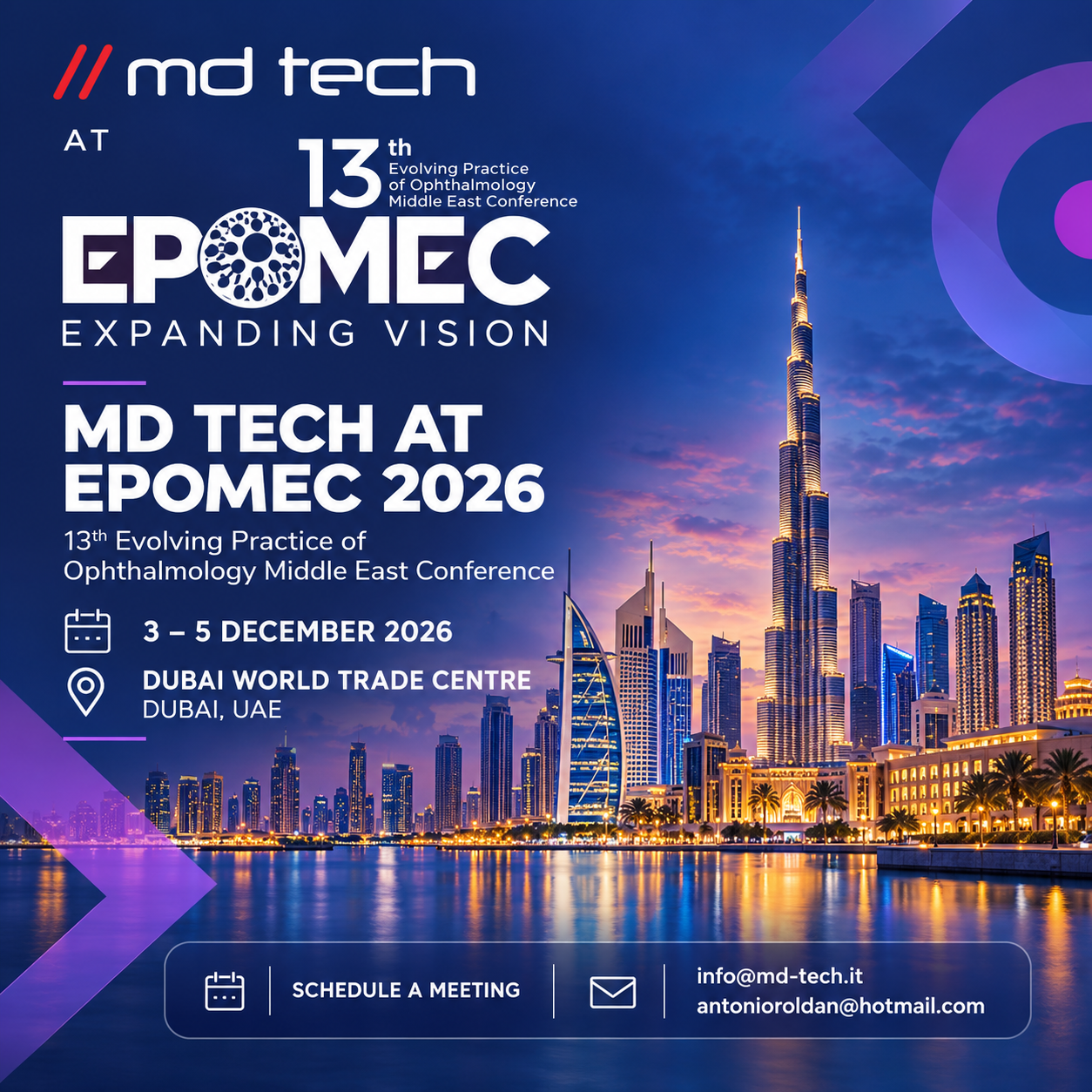 MD Tech at EPOMEC 2026 in Dubai, 3–5 December
